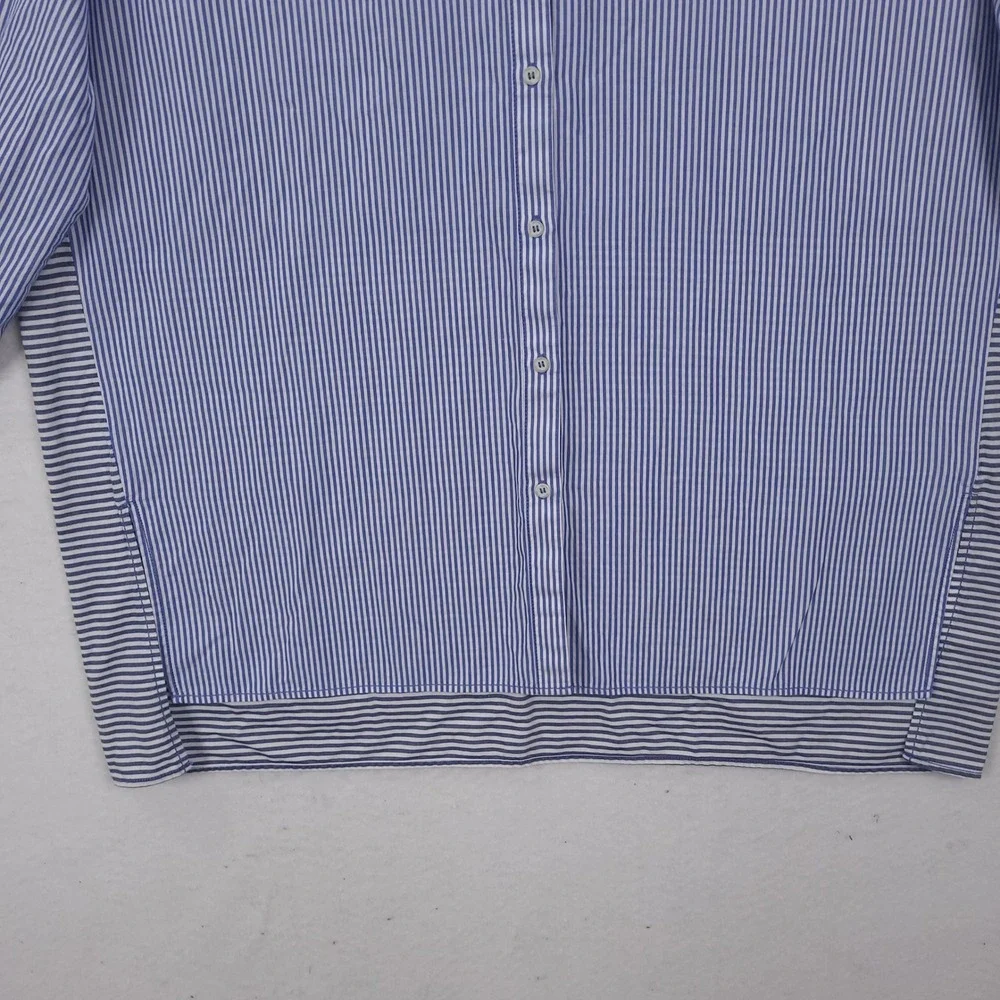 Free People Top Tunic Size Large Striped Oversized Button Up Relaxed Minimalist - Picture 12 of 16